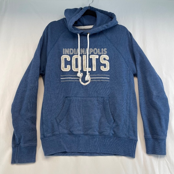 Indianapolis Colts NFL Athletic Campus Crew Hoodie Blue Men’s Size Small - Picture 1 of 15